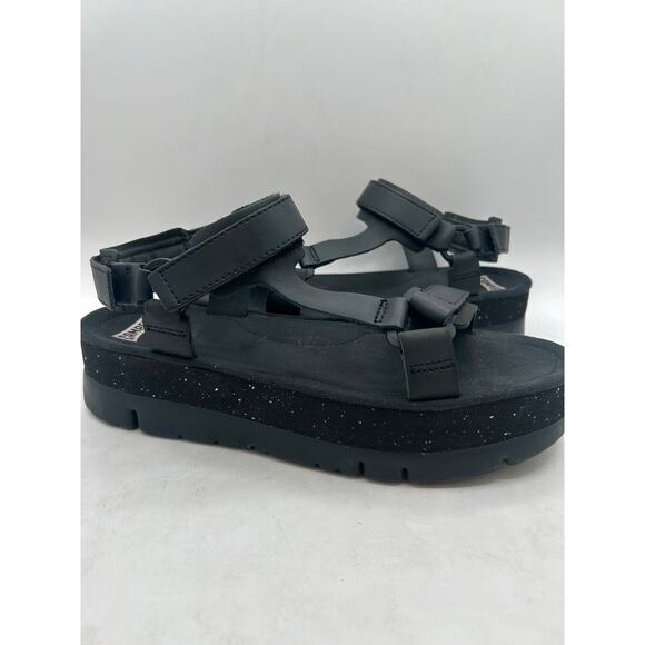 Camper Oruga Women's Platform Sandal Black Leather  Shoes Size 40  or US 9 - Picture 3 of 12